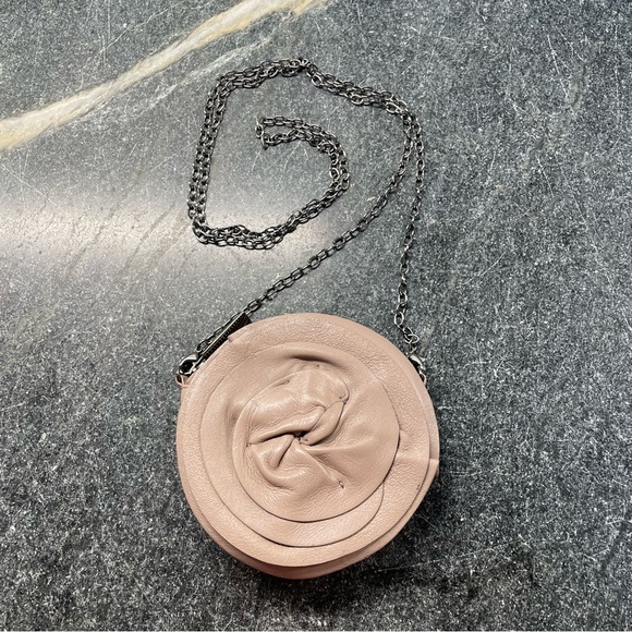 Valentino Garavani Handbags - Valentino Round Mini Flower Leather Crossbody Bag